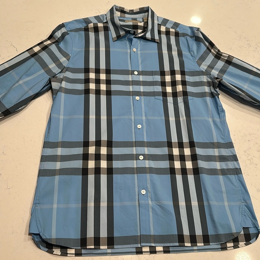 Burberry Mens Plaid Long Sleeve Button Down Shirt